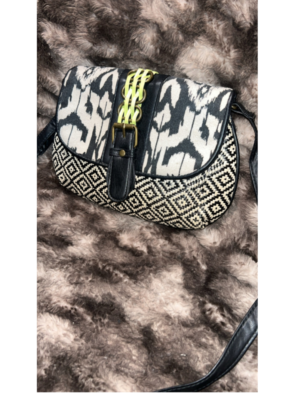 Women's Mossimo Supply Co. Crossbody Bag One Size Black Beige